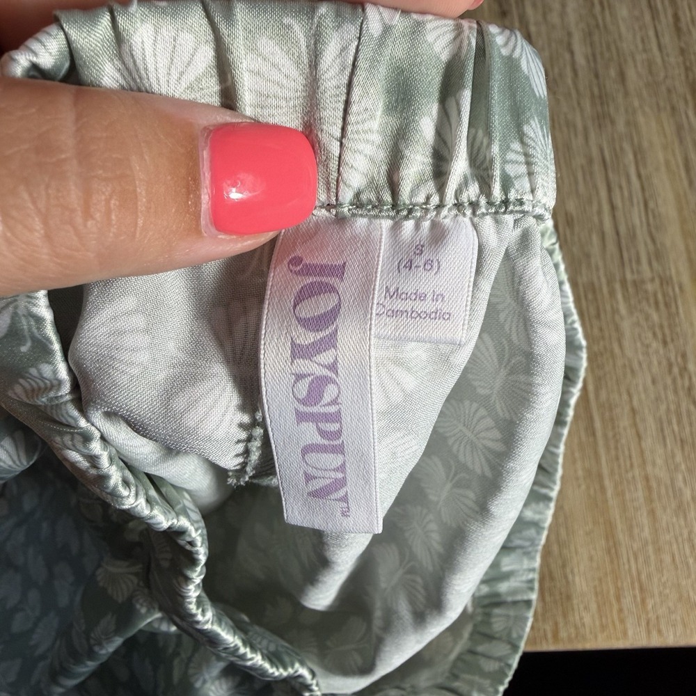 Joyspun Green Butterfly Print Satin Sleep Shorts - Picture 3 of 6